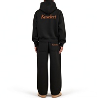Ensemble de survêtement premium 100 % coton pour homme, coupe oversize, streetwear, molleton épais, personnalisable avec logo, décontracté, OEM