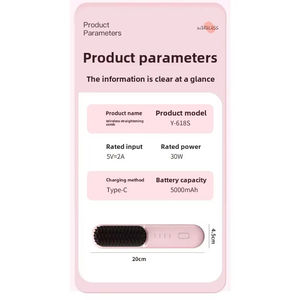 Peine Inalámbrico para Cabello Lacio con Iones Negativos, Portátil, para el Cuidado del Cabello, sin Dañar el Cabello, Peine para Peinar - Product Image 3