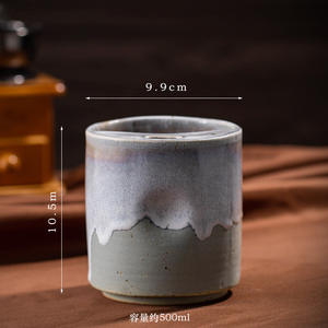 Tasse à café rétro en céramique de grande capacité, faite à la main, <span class=keywords><strong>sans</strong></span> <span class=keywords><strong>anse</strong></span>, avec fossettes, pour la décoration de la maison - Product Image 5