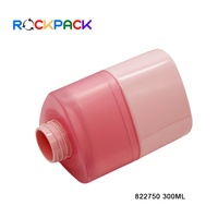 Bouteilles de savon liquide pour soins personnels en plastique triangulaires roses de 300 ml avec pompe