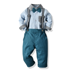 <span class=keywords><strong>Traje</strong></span> de verano de estilo europeo para niño, ropa informal de caballero para niño de 6 años, pajarita Camiseta corta con + pantalón, <span class=keywords><strong>traje</strong></span> para niños - Product Image 6