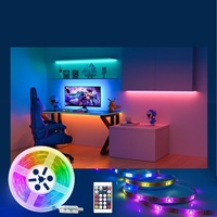 Kit Lampu Strip LED Hemat Energi 5 Meter 300 LED SMD 5050 Lampu Pita Ramah Lingkungan untuk Rumah dan Kantor