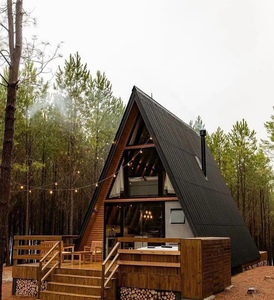 Lüks 1-2 yatak odası çelik konteyner ev hareketli prefabrik küçük üçgen Modern tasarım otel kullanımı rahat konaklama - Product Image 2