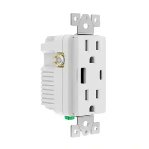 15 Amp USB Type C Smart Wall Mounted Electrical Outlet Tamper-Resistant In-Wall Receptacle