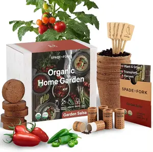 Farmhouse-Style Indoor Herb Garden Starter Kit Eco-Friendly Organic Vegetable Tray Biodegradable Windowsill Herb Garden Coating