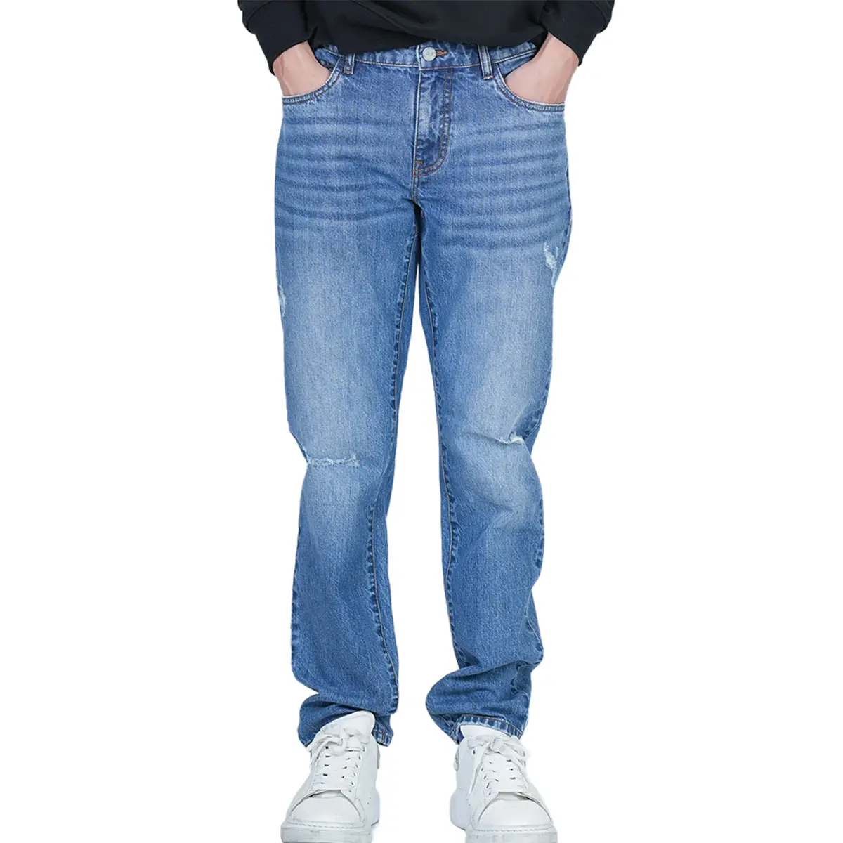 Desain baru nyaman kualitas tinggi Paling Laris logo kustom jeans pria ukuran besar homme