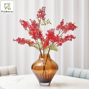กิ่งไม้ประดิษฐ์คุณภาพสูง 75 ซม. ผลเบอร์รี่สีแดงส้มเล็กๆ สำหรับตกแต่งโต๊ะงานแต่งงาน คริสต์มาส และปีใหม่ - Product Image 2