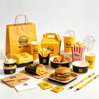 Boîte à hamburger jetable sans PFAS pour la restauration rapide, emballage pour frites, poulet, boîte à clapet, boîte à gable