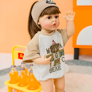 Muñeca Bebé de Vinilo de Alta Calidad, Recién Nacido, 55 cm/22 Pulgadas, Muñecas Bebé <span class=keywords><strong>Reborn</strong></span> de Silicona Realistas, Accesorios para Niñas - Product Image 4