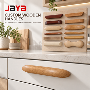 Poignées de meubles en bois personnalisées JAYA, directement de l'usine, poignées de tiroir modernes pour cuisine, armoire, chambre, portes de meubles, OEM - Product Image 1