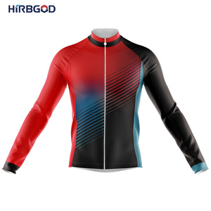 HIRBGOD Ropa impermeable de lluvia de manga larga para hombre Mantener el calor en invierno Fleece Ciclismo Jersey Chaqueta a prueba de viento <span class=keywords><strong>Maje</strong></span> Camisa de lana - Product Image 1