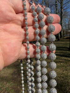 Collar de Cadena de Bolas con Cuentas Heladas, Unisex, de Moda, Regalo de Boda, Joyería de Plata 925 con Circonita/Moissanita, Venta al por Mayor, Estilo Hip Hop Lujoso - Product Image 2