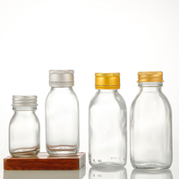 Flacon en verre transparent pour liquides buccaux de 30 ml et 60 ml, flacon pour peptides et protéines, flacon pour sirop médicinal, flacon en verre vide pour réactifs
