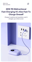 Batteries externes à charge ultra-rapide avec câble intégré, affichage LED en plastique, chargeur de grande capacité 10000 mAh