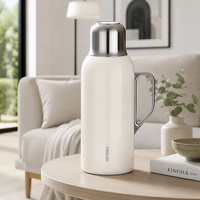 PINKAH NOUVEAU Thermos isotherme personnalisé 1,2 L (40 oz) en acier inoxydable à double paroi, anti-fuite, avec infuseur pour café et eau