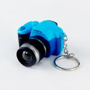 デジタル一眼レフカメラキーホルダー卸売新品3Dキーホルダーミニプラスチックフラッシュ