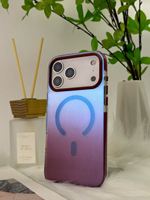 Coque de téléphone dégradée colorée pour iPhone 18 17 16 15 14 13 12 Pro Max, givrée, compatible charge magnétique sans fil, antichoc