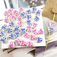 Perles en céramique motif arc graffiti faites à la main 14*14.5mm perles en porcelaine en forme de coeur accessoires de bijoux à bricoler soi-même