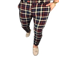 Chinos Homme Taille Haute Coupe Skinny Imprimé Noir Extensible Imperméable à Rayures Latérales à Carreaux Grande Taille Super Confortable 2025