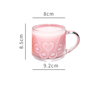 Kawaii 400ml patte de <span class=keywords><strong>chat</strong></span> résistant à la chaleur dessin animé tasses à café <span class=keywords><strong>tasse</strong></span> avec couvercle cuillère bureau à domicile <span class=keywords><strong>tasse</strong></span> <span class=keywords><strong>transparente</strong></span> thé lait jus <span class=keywords><strong>tasse</strong></span> - Product Image 4