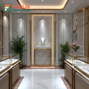 High Visibility High End Jewelry Display Case Metal <b>Frame</b> Jewelry Shop Glass Showcase - Product Image 3