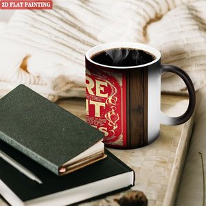 Frosted Black 11oz <b>Ceramic</b> <b>Mug</b> Heat Sensitive Color Changing Cup Wedding Guest Souvenir - Product Image 3