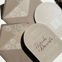 Carte d'invitation et de vœux personnalisée, moderne, écologique, de luxe, avec dorure à chaud, impression typographique et effet pop-up 3D rectangulaire, pour remise de diplôme, mariage, anniversaire