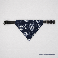 Nouveau Bandana pour Animaux de Compagnie Imprimé Motif Bleu et Blanc, en Polyester, Réglable, pour Usage Quotidien