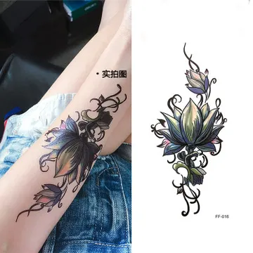 Tattoo sticker tijdelijke Vrouwen Body borst arm rose bloem langdurige tijdelijke tattoos sticker voor Meisje Taille Armband deco