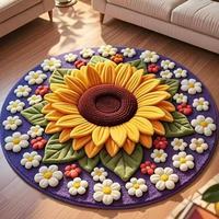 Tapis de sol absorbant antidérapant en caoutchouc 3D à motif floral, fabriqué à la machine, ensemble de tapis complémentaires pour salon