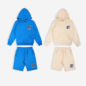 OEM <strong>Boys</strong> <strong>Clothing</strong> Sets 4-5 Years Casual Two-Piece 100% Cotton Hoodie Bermuda Short Outfit Customized Color Custom Designs Print - Product Image 1