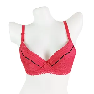 Fábrica de lencería de China Venta caliente Mujeres Señora Niñas Ropa interior caliente Bordado de encaje Push Up Sujetador sexy