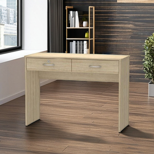 Escritorio Moderno de Madera para Oficina en Casa Furnizone Modelo 1327, 2 Cajones de Almacenamiento, Diseño de Panel que Ahorra Espacio, Colores Personalizados, Ensamblaje - Product Image 1