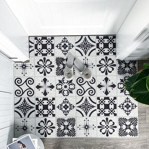 Alfombra de Entrada de Estilo Nórdico, Rectangular, con Patrón Geométrico, de Fibra de Polipropileno, Antideslizante, Resistente a las Manchas, Personalizable - Product Image 1