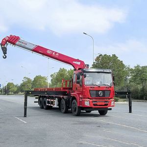 Grúa hidráulica Dongfeng de 14 toneladas con pluma recta montada en camión y cabina de operador - Solución de transporte de equipo pesado - Product Image 4