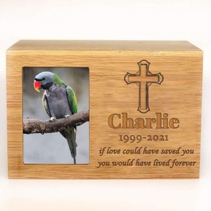 Solid Wood Pet <b>Urn</b> Rectangle Durable Memorial Box For <b>Cat</b> Dog Funeral Supplies - Product Image 1
