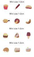 Mini-patchs brodés écologiques de 1-2 cm, motifs de collations, thermocollants pour vêtements, porte-clés et décoration DIY