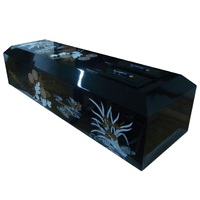 Ataúd de madera contrachapada japonesa, con pintura de flores