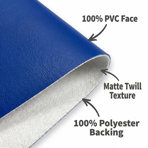 Cuero Sintético Marino de PVC de 1.0 mm y 54 Pulgadas, Resistente a la Abrasión (150.000 Rasguños), Impermeable, para Barcos, Yates, Autos, Sofás y Muebles de Exterior - Product Image 6