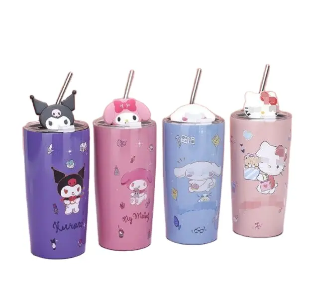 Ruunjoy Sanrio My Melody taza de agua Kawaii dibujos animados de acero inoxidable de gran capacidad taza de agua helada para el hogar taza de bebida helada regalo