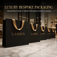 Sac shopping en papier noir de luxe personnalisé 300 g/m² avec logo estampé à chaud or et poignée en ruban satiné pour boutique