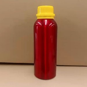 Botella Redonda de Aluminio Pulido Rojo de 1000 ml con Tapa de Rosca, Contenedor para Almacenamiento de Productos Químicos - Product Image 1