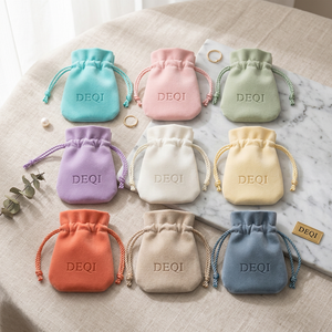Bolsitas de Terciopelo para Joyería con Cordón, Personalizadas al por Mayor, en Diferentes Colores y Tamaños, Bolsitas de Lujo para Anillos, Aretes, Colgantes y Collares - Product Image 2