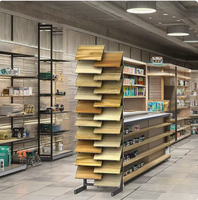 Présentoir en métal coulissant antidérapant et stable pour échantillons de carreaux de céramique, marbre et pierre, pour supermarché et salle d'exposition, vente en gros