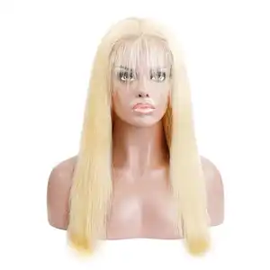 İnsan saç peruk siyah kadınlar için 613 sarı saç peruk düz bakire ham hint saç dantel ön peruk