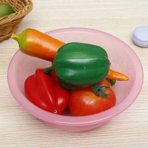 Bol de lavage rond en plastique pour fruits et légumes, bassin multi-usages pour la maison, couleur aléatoire, 1 pièce - Product Image 1