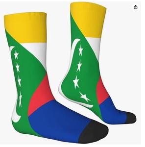 Calcetines con estampado de la bandera de África Central para mujeres y hombres, calcetines largos informales, cómodos, elásticos y transpirables - Product Image 5