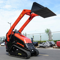 Gratis pengiriman selip Mini Steer Loader rumah pertanian perayap selip Mini portabel pemuat kemudi selip kecil hidrolik