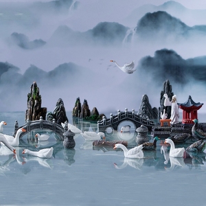 Adorno artesanal <span class=keywords><strong>de</strong></span> resina personalizable <span class=keywords><strong>para</strong></span> micropaisaje, puente pequeño, Pabellón, Jardín Chino, micropaisaje, modelo <span class=keywords><strong>de</strong></span> rocalla - Product Image 1