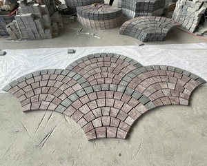 Raffiner la pierre extérieure parc et extérieurs forme d'éventail granit Cube pierre mosaïque carreaux de pavage - Product Image 6